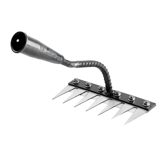 Iron Weeding Rake, Iron Rake for Gardening and Weedings, Heavy Duty Gardening Hand Weed Puller Tools, 7 Teeth Carbon Steel Garden Weedings Rakes for Lawn Care