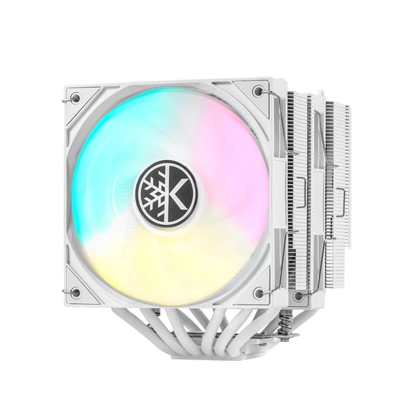 Iron Wind 120 ARGB CPU Air Coolor, 6 Heat Pipes & Dual Towers, 120mm PWM Fans, 1800 RPM Speed, Lighting, PC Cooler for AMD AM4 AM5/ Intel LGA 1851/1700, White