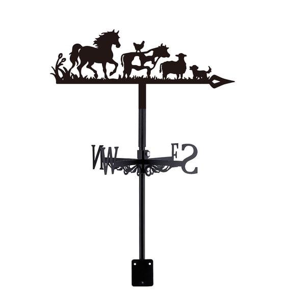 Iron Wind Direction Indicator Weathervane for Outdoor Garden Wind Measuring Tool Animals 218x350mm