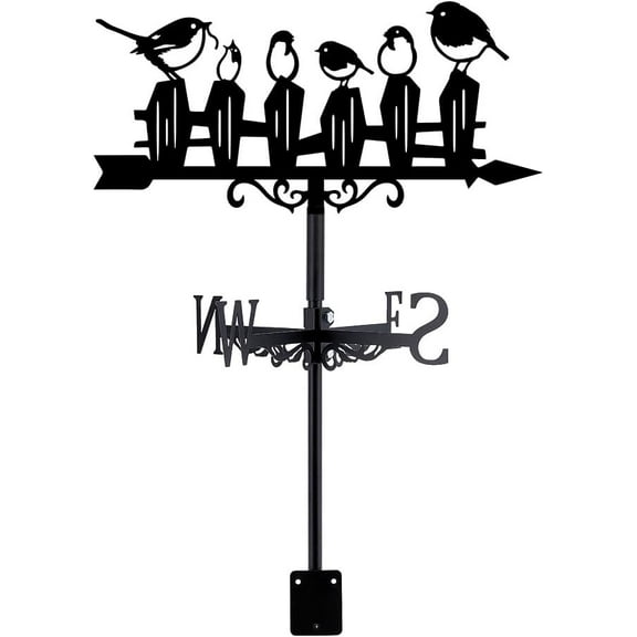 Iron Wind Direction Indicator Weathervane for Outdoor Garden Wind Measuring Tool Bird 230x358mm