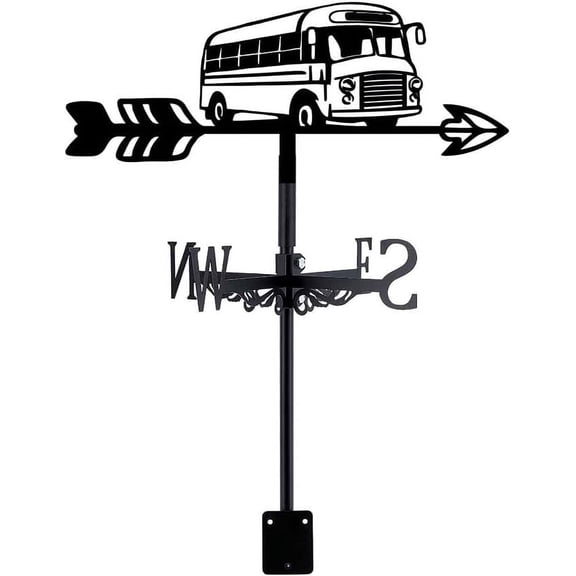 Iron Wind Direction Indicator Weathervane for Outdoor Garden Wind Measuring Tool Bus 206x358mm