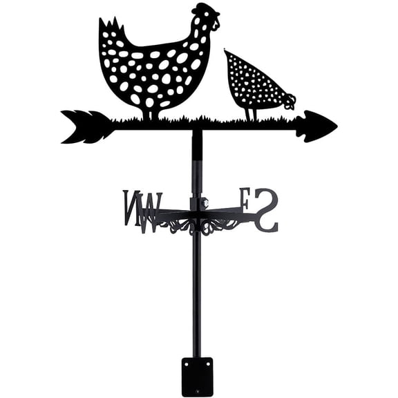 Iron Wind Direction Indicator Weathervane for Outdoor Garden Wind Measuring Tool Chick 265x358mm