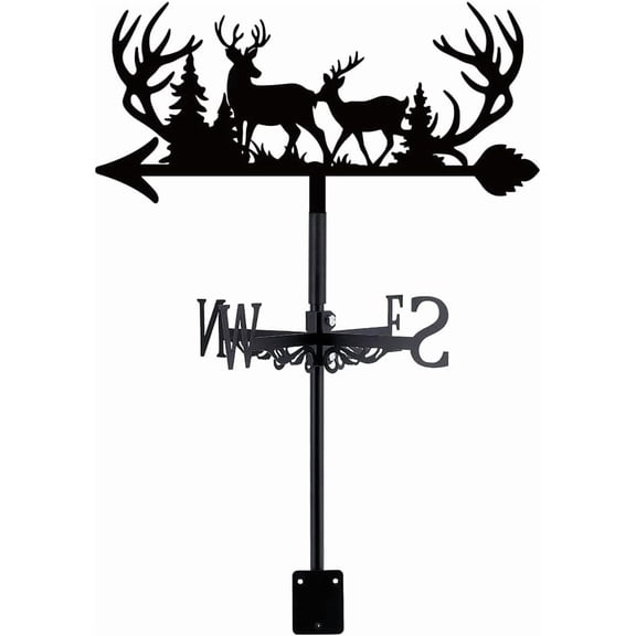 Iron Wind Direction Indicator Weathervane for Outdoor Garden Wind Measuring Tool Deer 231x356mm diy