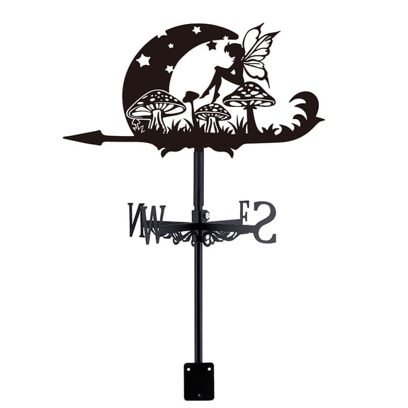 Iron Wind Direction Indicator Weathervane for Outdoor Garden Wind Measuring Tool Fairy 237x256mm