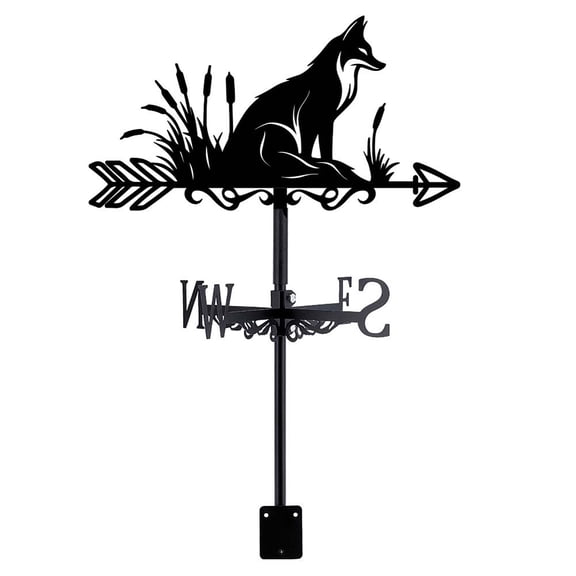 Iron Wind Direction Indicator Weathervane for Outdoor Garden Wind Measuring Tool Fox 265x358mm