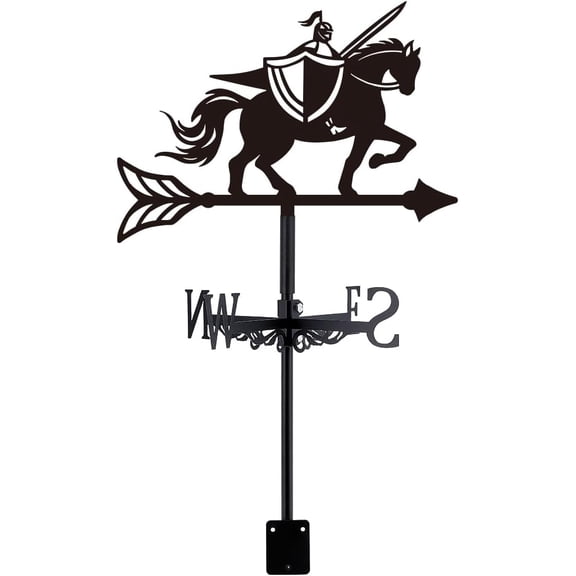 Iron Wind Direction Indicator Weathervane for Outdoor Garden Wind Measuring Tool Human 263x320mm Black