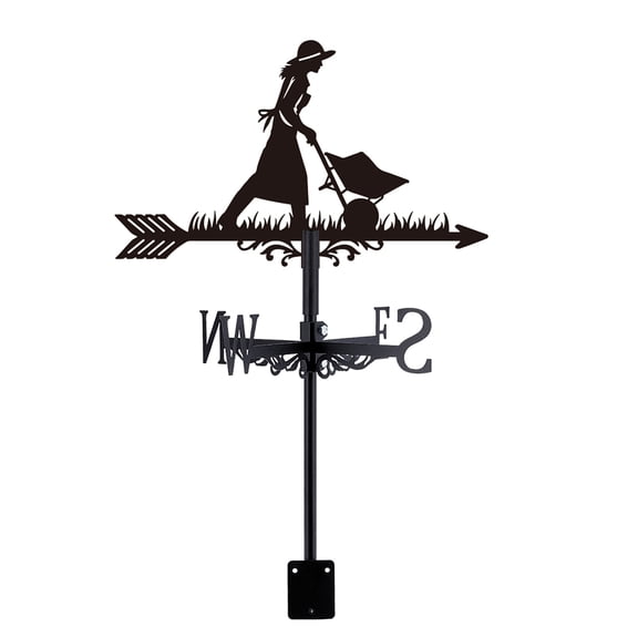 Iron Wind Direction Indicator Weathervane for Outdoor Garden Wind Measuring Tool Human 325x260mm