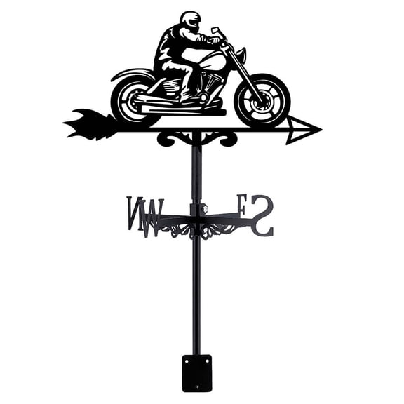 Iron Wind Direction Indicator Weathervane for Outdoor Garden Wind Measuring Tool Motorbike 265x358mm