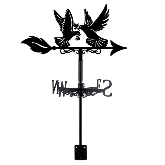Iron Wind Direction Indicator Weathervane for Outdoor Garden Wind Measuring Tool Pigeon 250x358mm