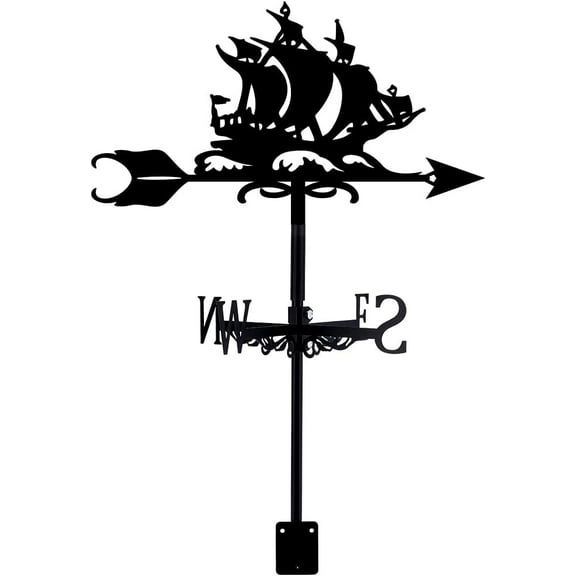 Iron Wind Direction Indicator Weathervane for Outdoor Garden Wind Measuring Tool Ship 260~265x358mm