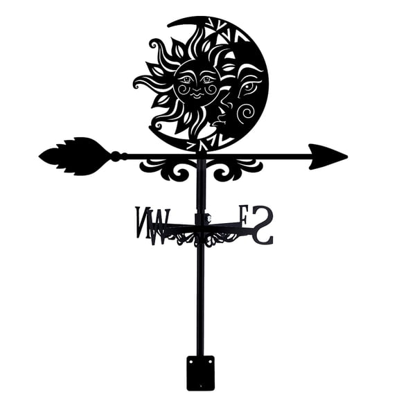 Iron Wind Direction Indicator Weathervane for Outdoor Garden Wind Measuring Tool Sun 265x356mm