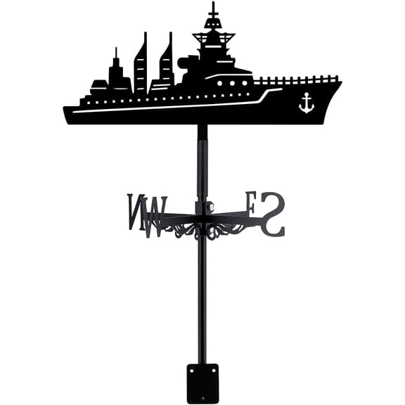 Iron Wind Direction Indicator Weathervane for Outdoor Garden Wind Measuring Tool Warship 256x358mm