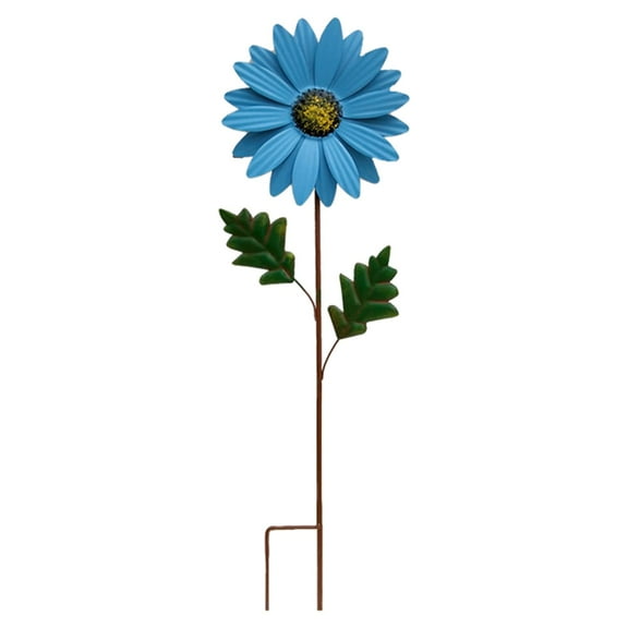 Iron Windmill Garden Wind for Garden Yard Summer Ornaments Blue