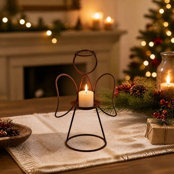 Iron Winged Candlestick Tabletop Decor,Sturdy Metal Angel Wing Stand ...