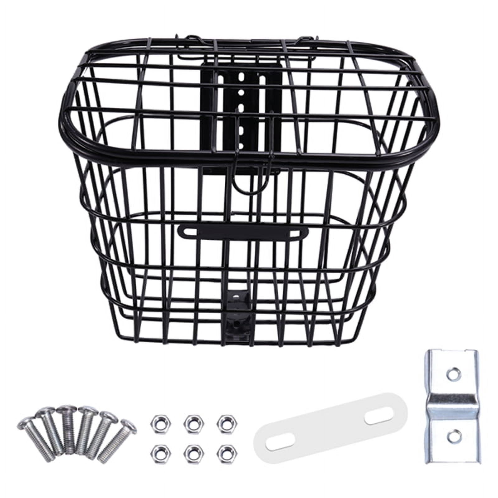 Iron Wire Basket Bike Front Basket Organizing Storage Basket Holder Front Handlebar Riding Bike Storage Bike Accessory
