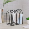 thumbnail image 1 of Iron Wire Desktop Magazine Organizer, 7-Slot File Holder and Newspaper Rack for Office, School, or Home, Black Metal Desk Bookshelf and Storage Stand, 1-Pack, 1 of 5