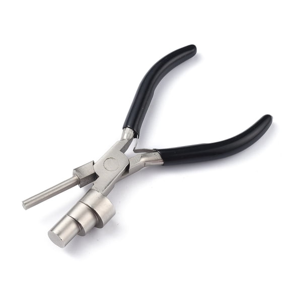 Iron Wire Looping Pliers Concave and Round Nose with Non-Slip Comfort Grip Handle for Loops and Jump Rings Black 17x5.6x2.2cm