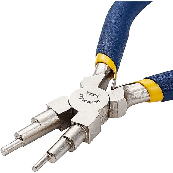 Iron Wire Looping Pliers with Non-Slip Comfort Grip Handle for Loops and Jump Rings Blue 155x84x13mm head: 3mm/3.5mm/6mm/7mm/8.5mm/9.5mm