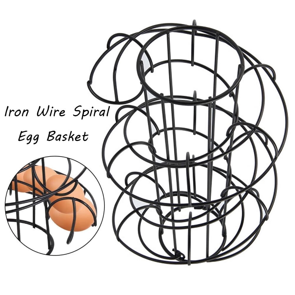 Wire Egg Rack Black Iron Wire Vegetable Rack: Egg & Fruit Basket, Counter Metal ...