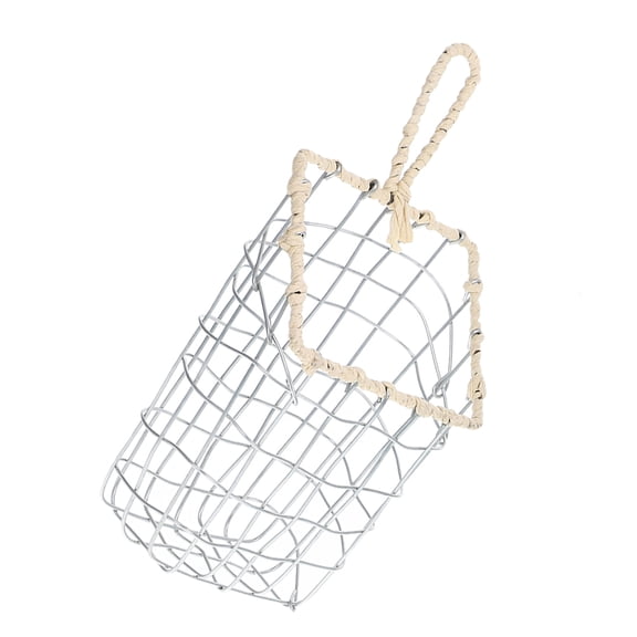 FONDOTIN Small Metal Basket Silver 1Pack 7.27X4.72X2.36In