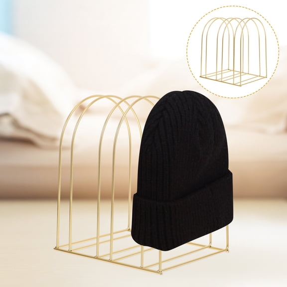 PENIKOKO Golden Woolen Hat Display Stand with Iron Wire Frame for Home Use and Retail Store Presentation