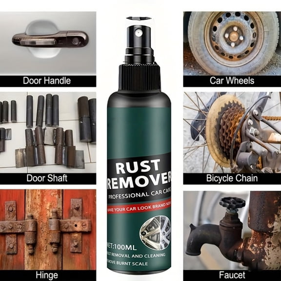 Iron and Rust Remover & Converter, Iron Out Rust Stain Remover & Prevents Re-Rusting, Safe for Car Bolts, Hinges & Tools, 3.4 fl oz