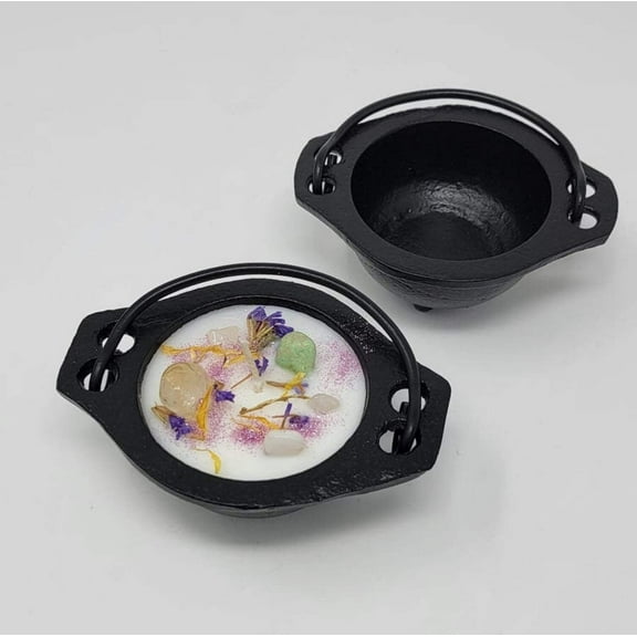 Iron cast Cauldron Candle, Ritual Candle, Crystal Candle