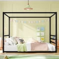 thumbnail image 1 of Queen Size Iron Platform Bed Frame,No Box Spring Needed,Black,For Bedroom, 1 of 7