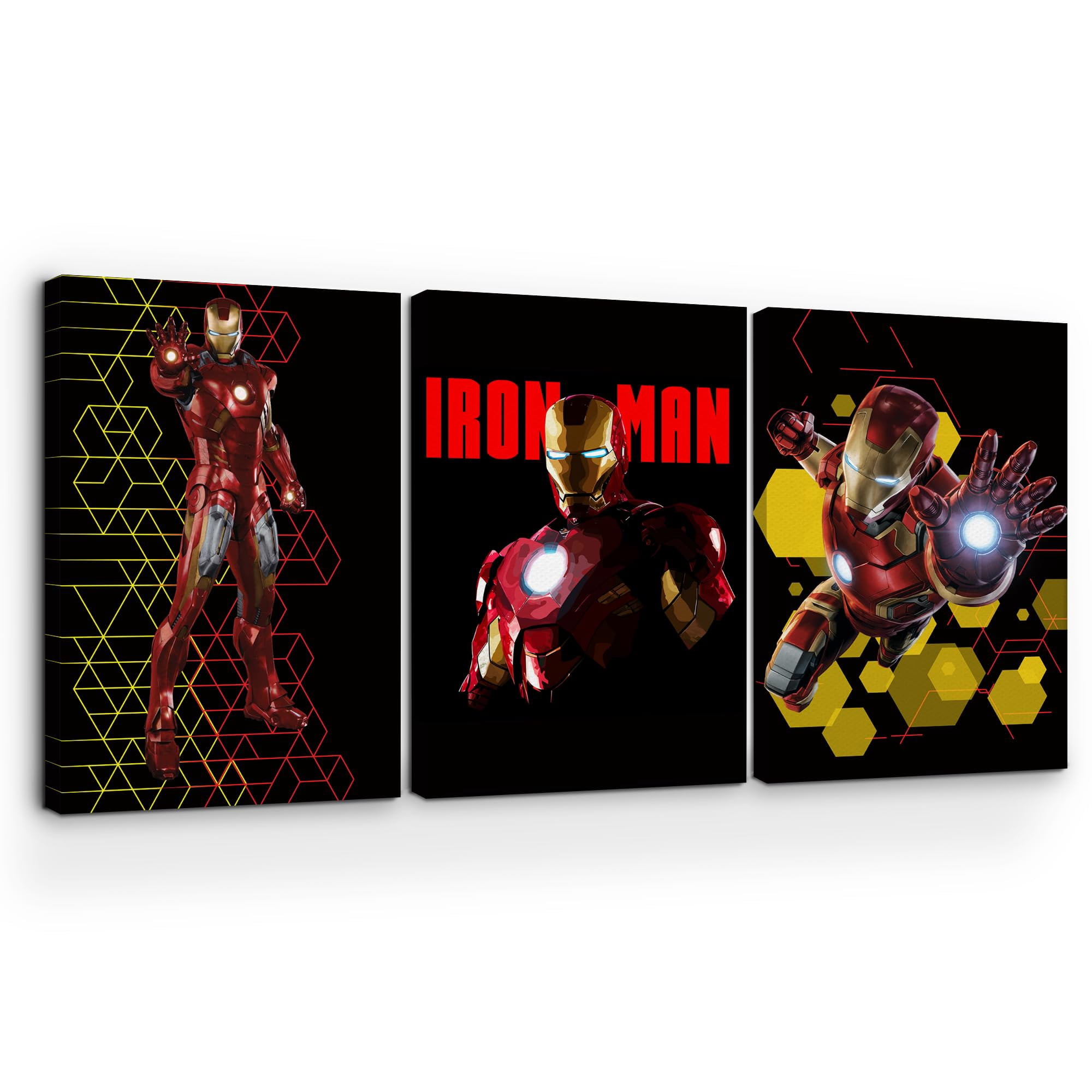 Iron man Canvas Wall Art by DreamController Set of 3 - 16x24 inches ...
