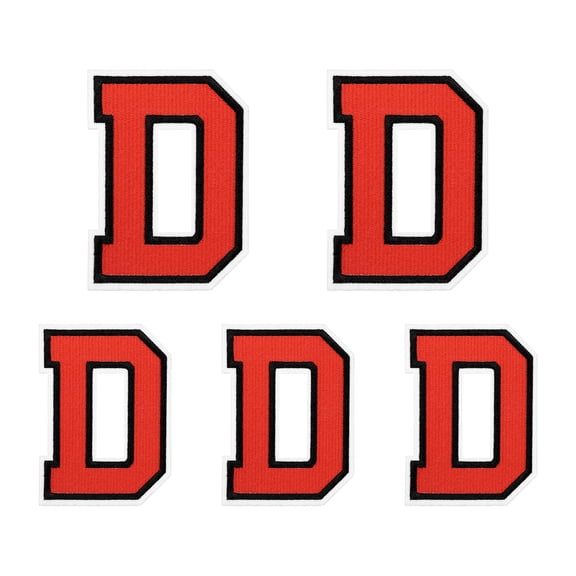 Iron on Letter  4.4"/3.1" Alphabet D Patches for Repairing Clothing DIY (Red, Pack of 5)