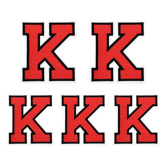 Iron on Letter 4.4"/3.1" Alphabet K Patches for Repairing Clothing DIY (Red, Pack of 5)