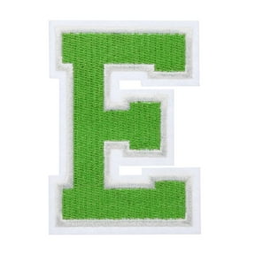Iron on Letter Patches, 3 Inch Letter E, Iron on Letter Patches Large, Embroidered Letter Patches Green