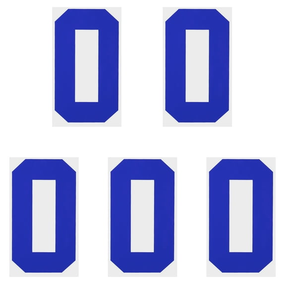 Iron on Number 0 Heat Transfer 8" Blue Single Number 5 Pack