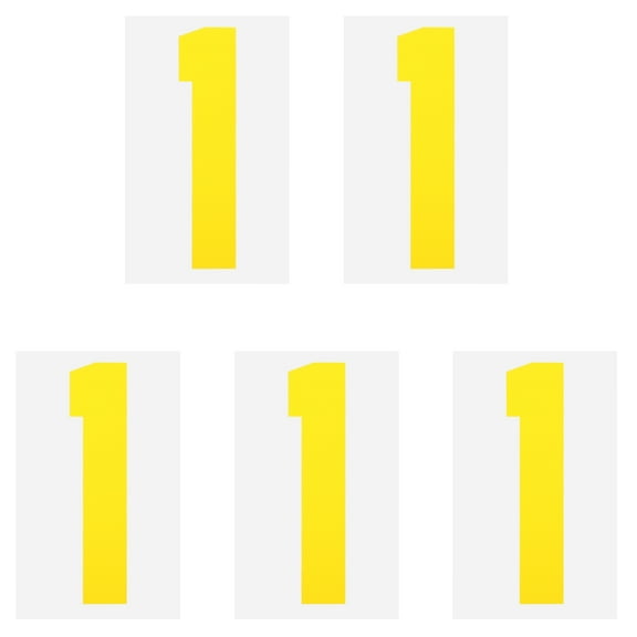 Iron on Number 1 Heat Transfer 8" Yellow Single Number 5 Pack