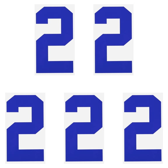 Iron on Number 2 Heat Transfer 8" Blue Single Number 5 Pack