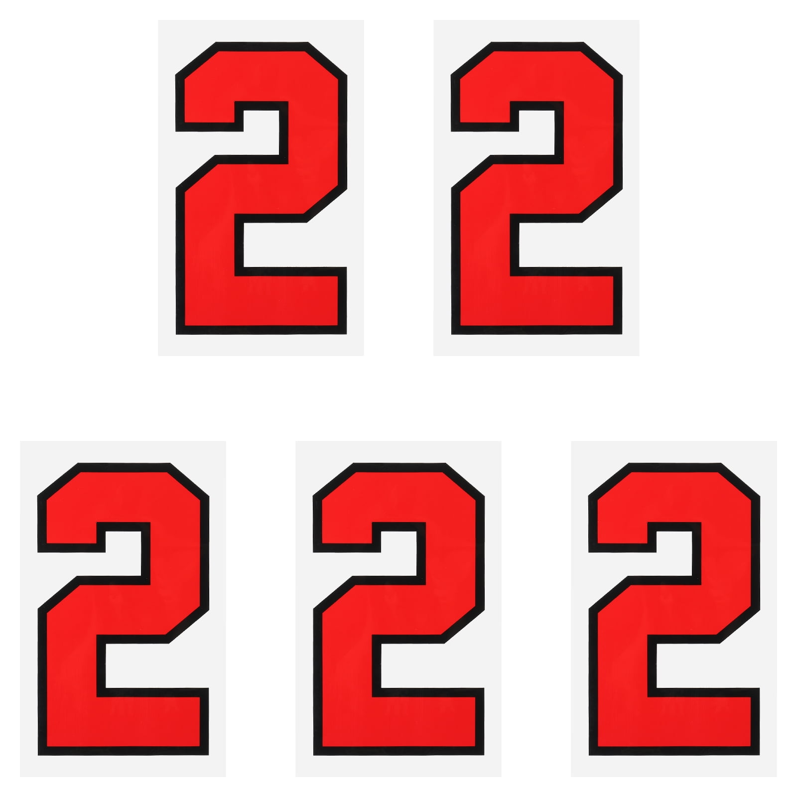 Iron on Number 2 Heat Transfer 8" Dark Red Single Number 5 Pack