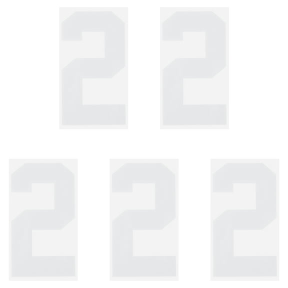 Iron on Number 2 Heat Transfer 8" White Single Number 5 Pack