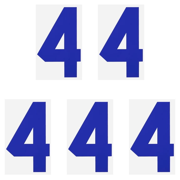 Iron on Number 4 Heat Transfer 8" Blue Single Number 5 Pack