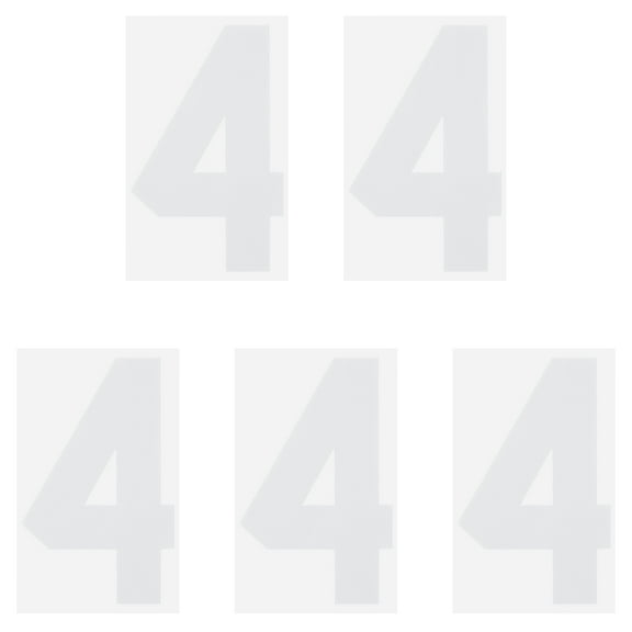 Iron on Number 4 Heat Transfer 8" White Single Number 5 Pack
