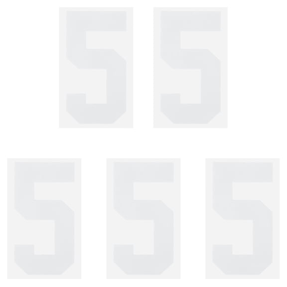 Iron on Number 5 Heat Transfer 8" White Single Number 5 Pack