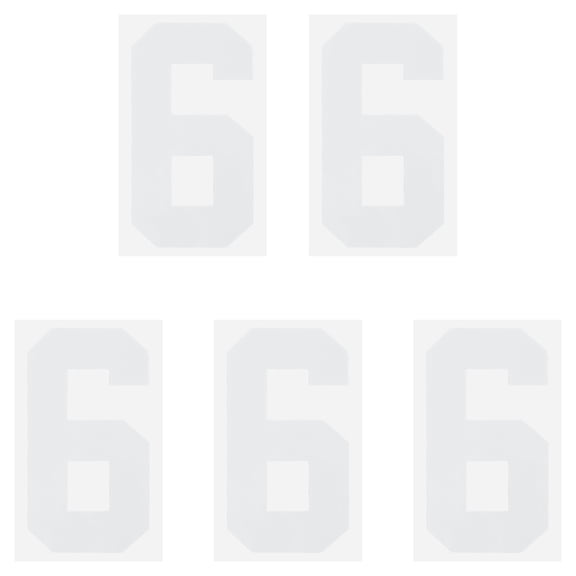 Iron on Number 6 Heat Transfer 8" White Single Number 5 Pack