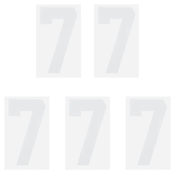 Iron on Number 7 Heat Transfer 8" White Single Number 5 Pack