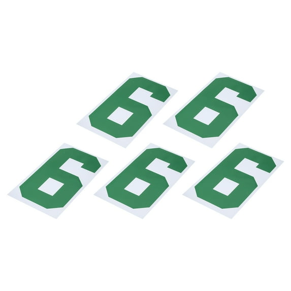 Iron-on Numbers 6 Heat Transfer 8" Green for Team Uniform Sports T Shirt Football Basketball Pack of 5