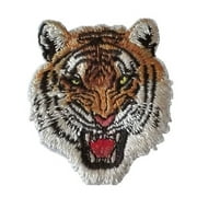 Iron on Patches Roaring Striped Tiger Embroidered Patch  for Motorcycle Biker Vest Sew on Appliques for Jeans Jackets