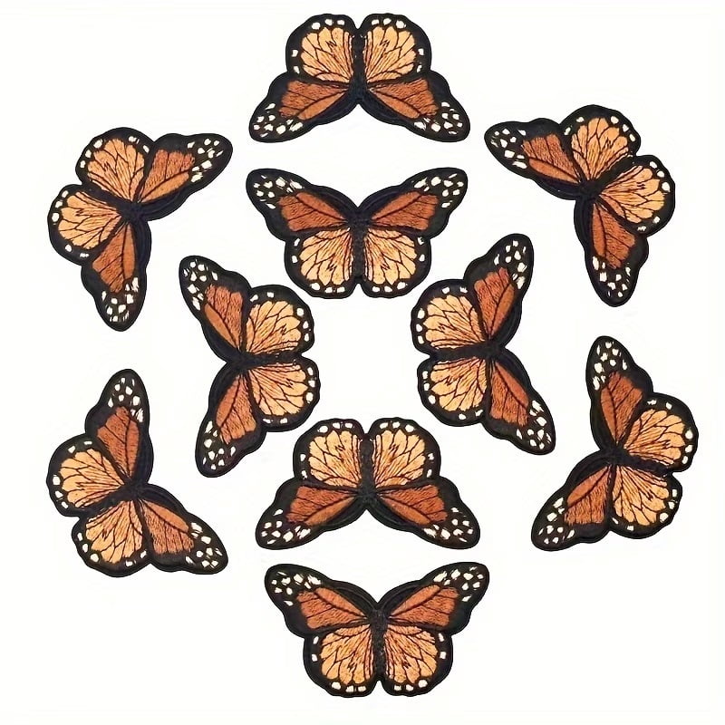 Iron on Patches Set for Clothes - Big and Little Butterfly Embroidery Stickers for Jackets and Apparel