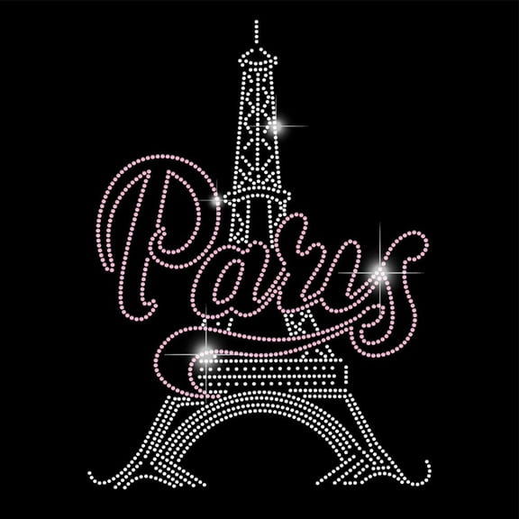 Iron on Rhinestones Transfer Paris Towel Bling Decals T-Shirt Heat Transfer Hot Fix Stickers Decor Clothing Repair Decoration