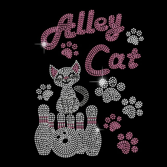 Iron on Rhinestones for Clothing Alley Cat Bowling Rhinestone Glitter Transfer Crystal Bling Rhinestones Hotfix Heat Transfer DIY Applique Patch