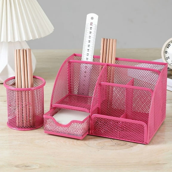 Iron seven-panel pen holder set multi-functional desk storage box,Desk Organizers and Accessories