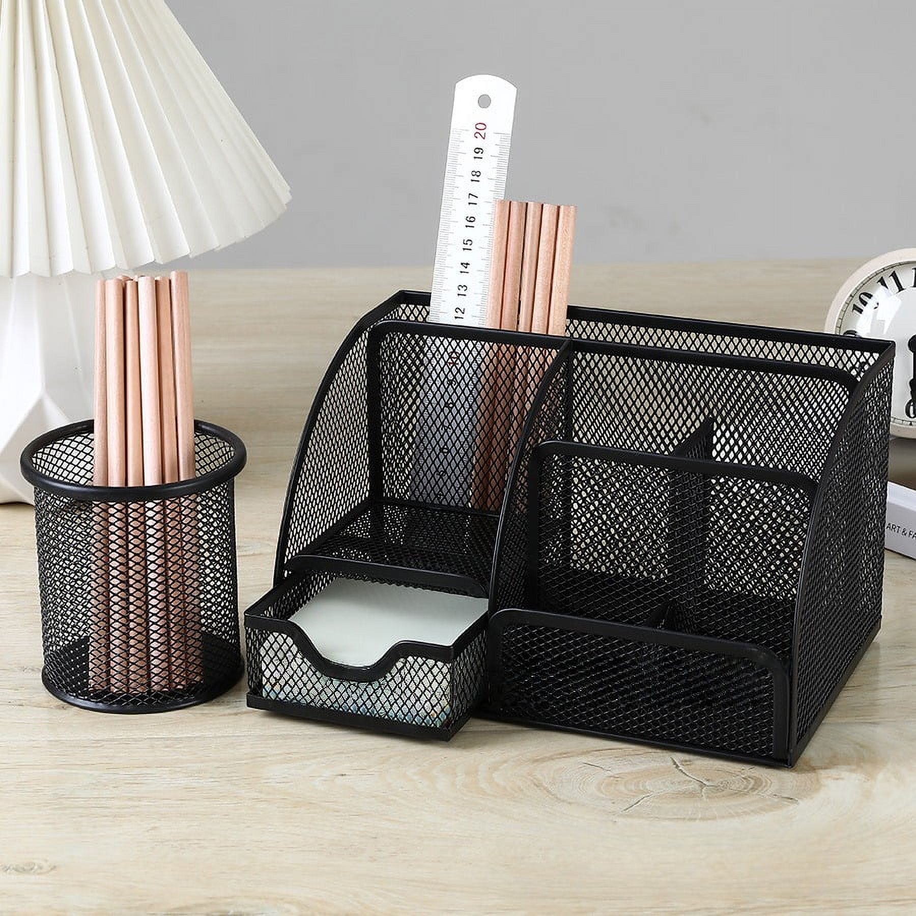 Iron seven-panel pen holder set multi-functional desk storage box,Desk Organizers and Accessories
