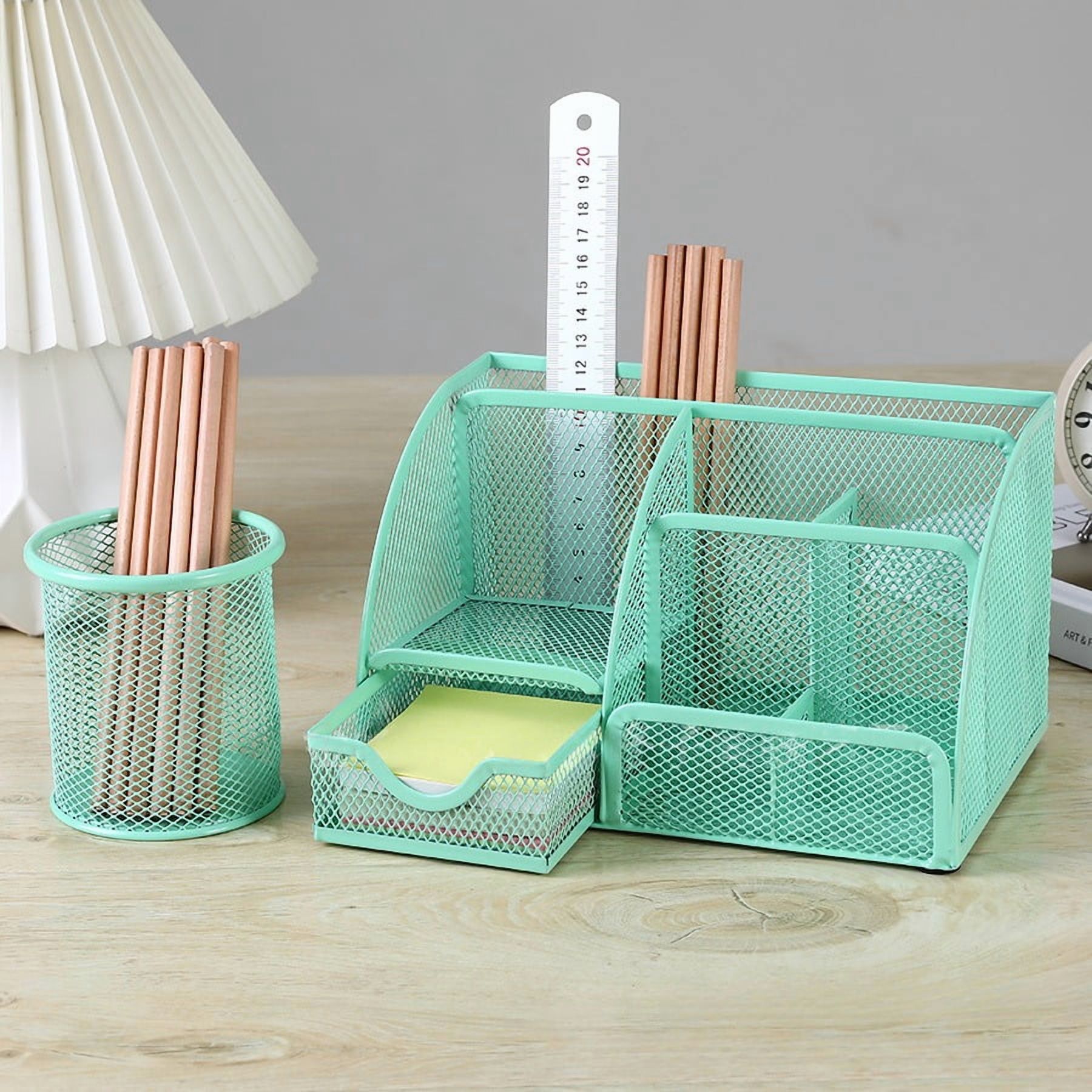Iron seven-panel pen holder set multi-functional desk storage box,Desk Organizers and Accessories